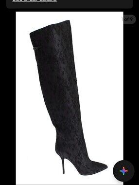 Dolce & Gabbana Black Lace Over The Knee Boots